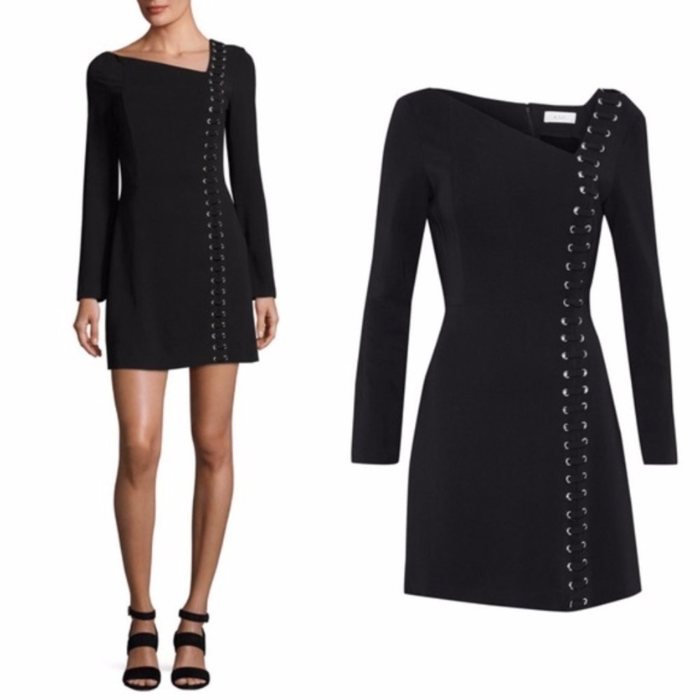 A.L.C. Luca Black Grommet Asymmetric Sheath Dress